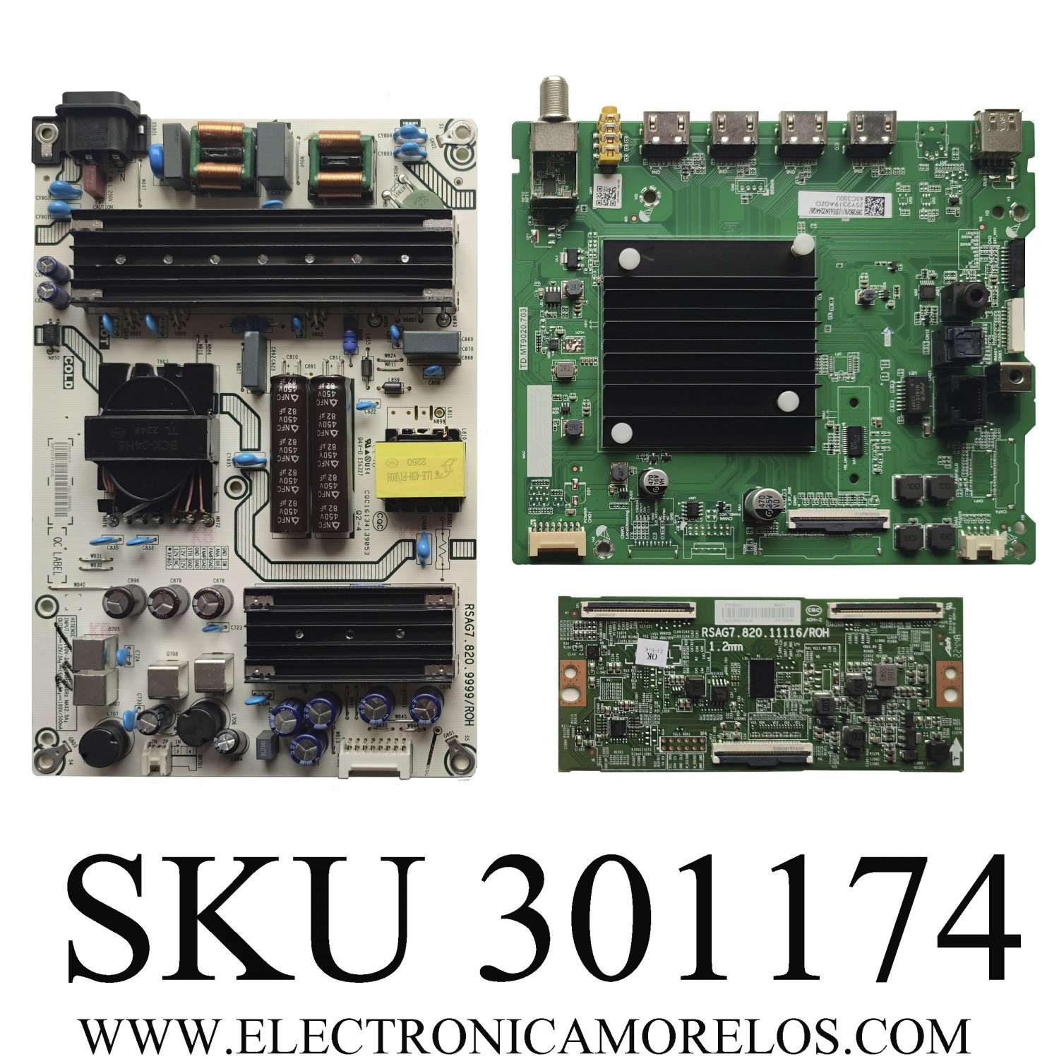 KIT DE TARJETAS PARA TV TOSHIBA·FIRE TV 4K·UHD·HDR / MAIN 289280 / TD.MT9020.703 / 65C350U / T-CON 290047 / RSAG7.820.11116/ROH / 291554 / FUENTE 298323 / RSAG7.820.9999/ROH / HLL-9999WL / DISPLAY HV650QUB-F70 / MODELO 65C350KU 65C350U